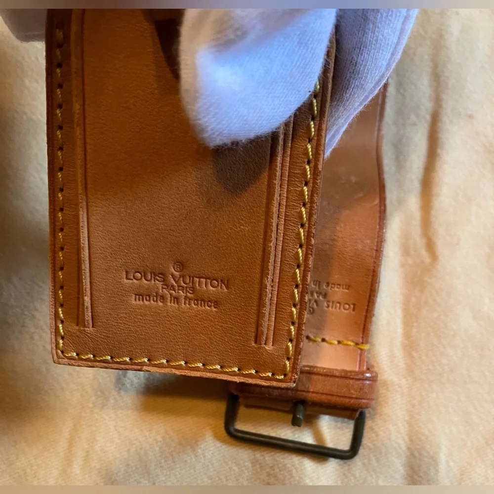 Louis Vuitton Tan Poignet Leather Strap & Hangtag